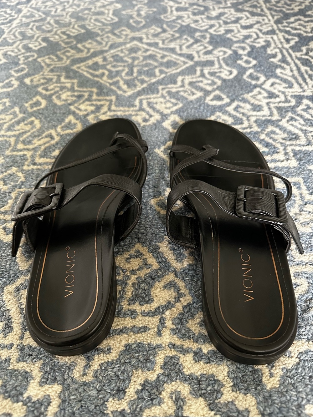 VIONIC Julep black slip on sandals size 8.5 - Picture 3 of 7